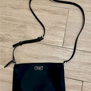 Kate Spade black triple gusset nylon crossbody